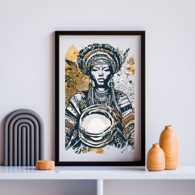 Warriorin - Bold Tribal Queen mit Troll Poster (Von Creator hochgeladen)