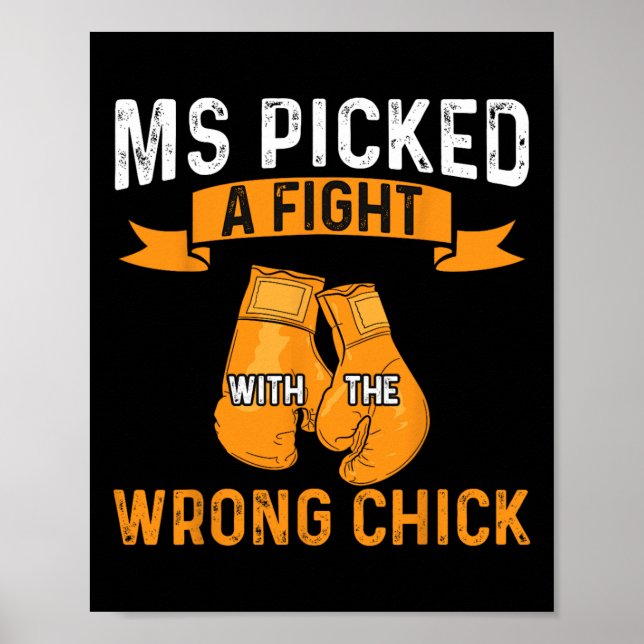 Warriorin Picked a Fight Multiple Sklerose Aware Poster (Vorne)