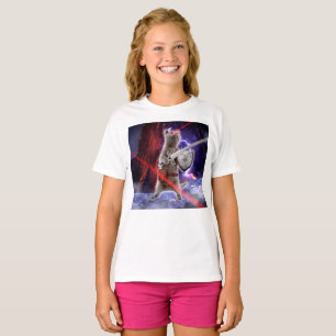 Warriorkatze mit Lasern aus dem Auge T-Shirt
