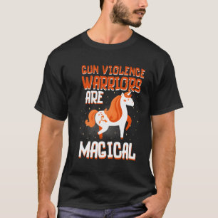Warriors Magical Gun Gewalt Awareness Unicorn Ri T-Shirt