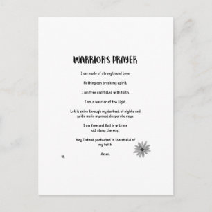 WARRIOR'S PRAYER POSTCARD POSTKARTE
