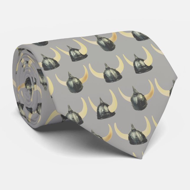 Warriors Vikings Helmet Mascot Football Necktie Krawatte (Gerollt)