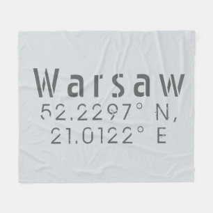 Warsaw Latitude Longitude Fleecedecke