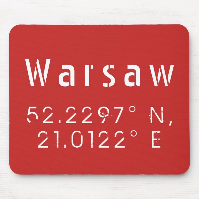 Warsaw Latitude Longitude Mousepad (Vorne)