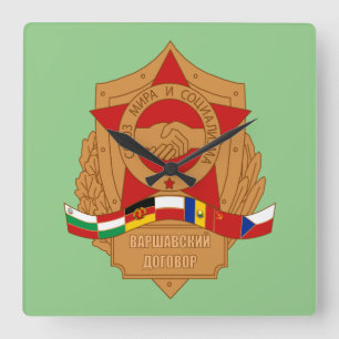 Warsaw Pact, USSR, Socialist Eastern Europe Quadratische Wanduhr