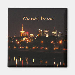Warsaw, Poland at night Magnet