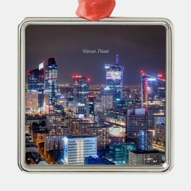 Warsaw, Poland skyline,  Ornament Aus Metall (Vorne)