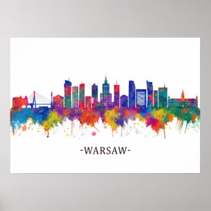 Warsaw Poland Skyline Poster