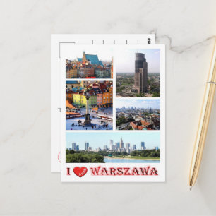 Warschau - I Liebe - Postkarte
