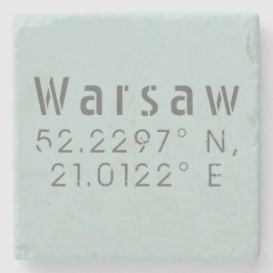 Warschau Latitude Longitude Steinuntersetzer
