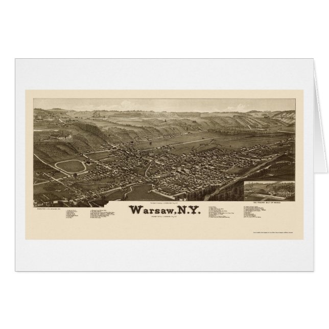 Warschau, NY panoramische Karte - 1885 (Vorderseite (Horizontal))