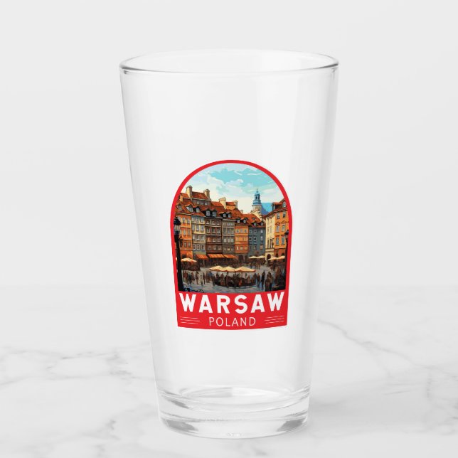 Warschau Polen Kunst Vintag Glas (Vorderseite)