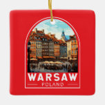 Warschau Polen Kunst Vintag Keramikornament<br><div class="desc">Warschauer Retrovektor-Reise-Design. Es ist eine faszinierende Mischung aus architektonischen Stilen,  von der charmanten Altstadt bis zum mächtigen Palast der Kultur und Wissenschaft.</div>