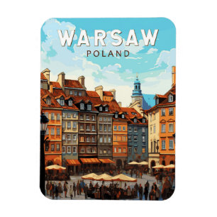 Warschau Polen Kunst Vintag Magnet