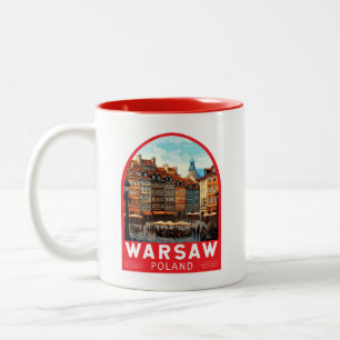 Warschau Polen Reise Kunst Vintage Zweifarbige Tasse