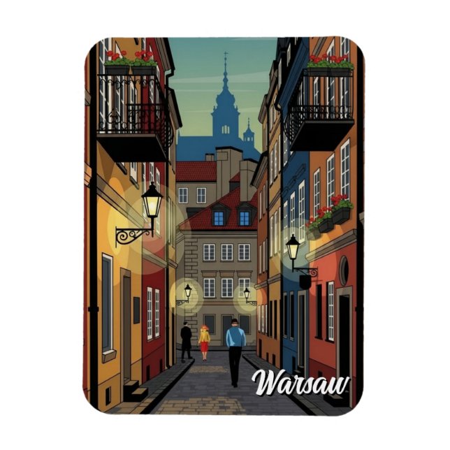 Warschau Polen Reise Magnet (Vertikal)