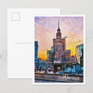 Warschau Polen Schönes Ölbild Landschaft Postkarte