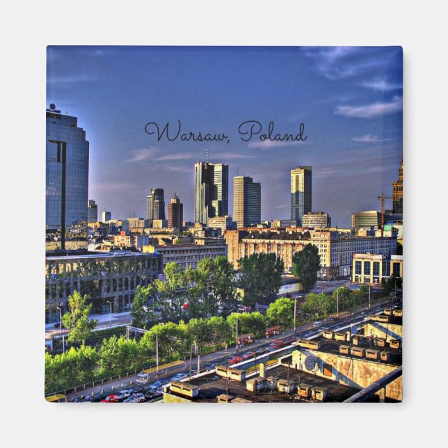 Warschau, Polen Stadtbild Magnet (Vorne)