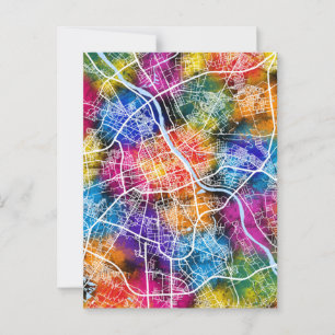 Warschau - Polen - Stadtkarte Postkarte