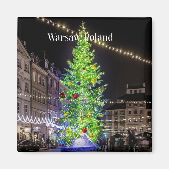 Warschau, Polen Weihnachtsfeier Magnet (Vorne)