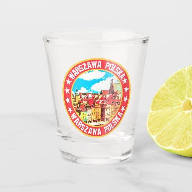 Warschau Schnapsglas (Vorderseite)