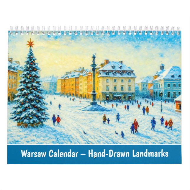 Warschauer Kalender – Handgezeichnete Wahrzeichen (Titelbild)