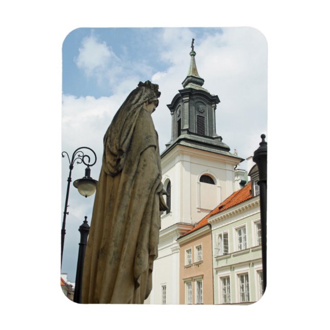 Warschauer Kirche und Statue, Polen Magnet (Vertikal)