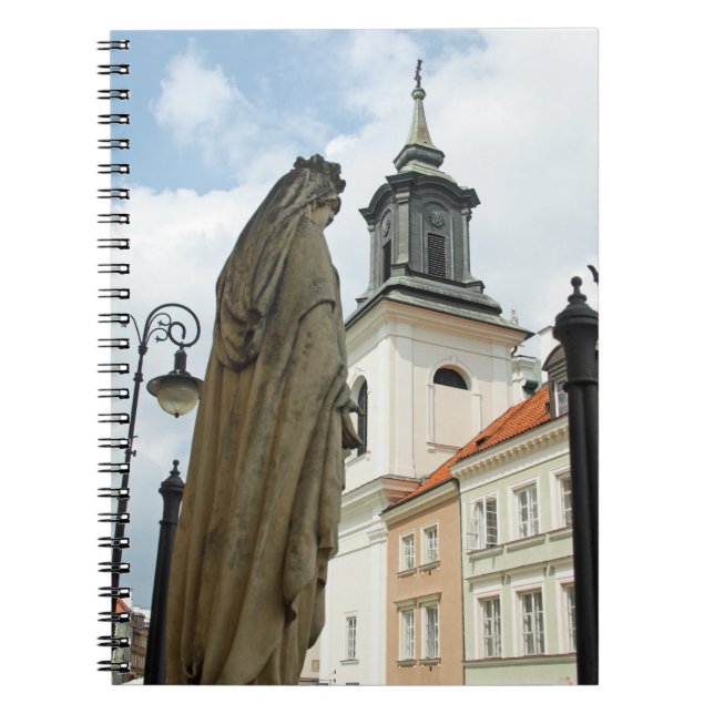Warschauer Kirche und Statue, Polen Notizblock (Vorderseite)