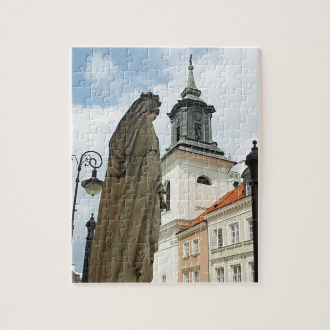 Warschauer Kirche und Statue, Polen Puzzle (Vertikal)