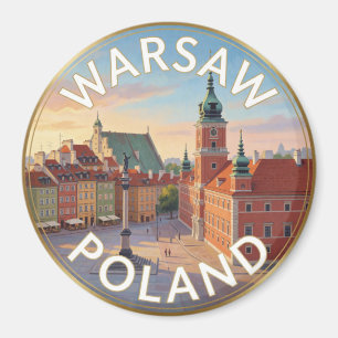 Warschauer Königsschloss Historische Platzszene Magnet