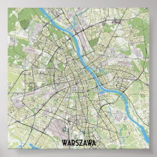 Warschauer Landkarte Poster