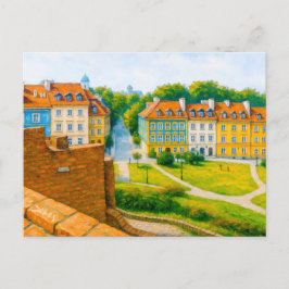 Warschauer Ölmalerei - Aussicht von der Stadtmauer Feiertagspostkarte