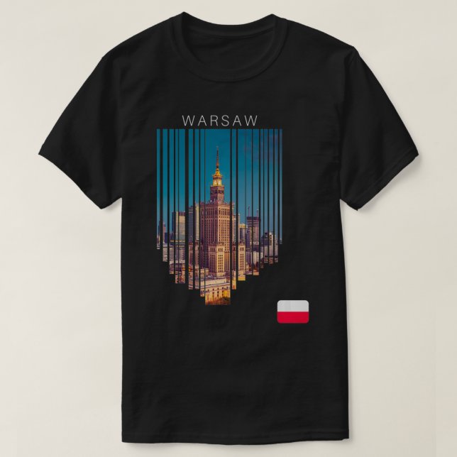 Warschauer Polen Flaggenpullover T-Shirt (Design vorne)