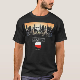 Warschauer Polen Skyline Vacation Souvenir Stadt T-Shirt