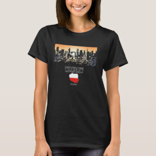 Warschauer Polen Skyline Vacation Souvenir Stadt T-Shirt