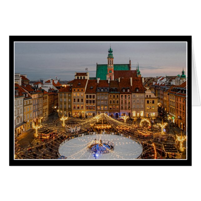 Warschauer Polen Weihnachtskarte (Vorderseite (Horizontal))