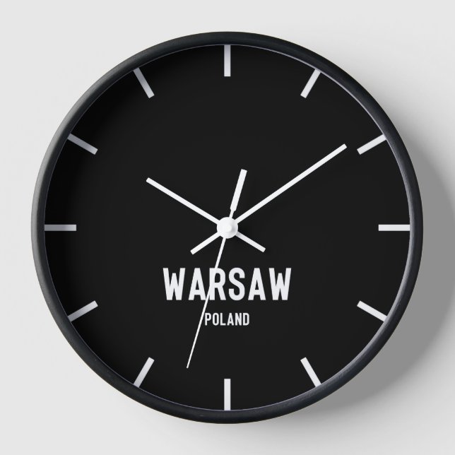 Warschauer Zeitzone Newsroom Wall Clock Uhr (Vorderseite)