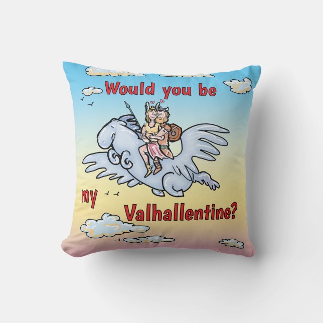 Wärst du mein Valhallentin? Kissen (Vorderseite)