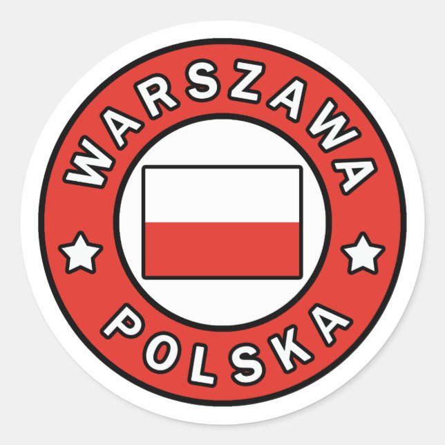 Warszawa Polska Runder Aufkleber (Vorderseite)