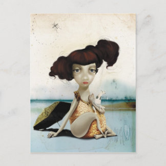 wart für ... postkarte