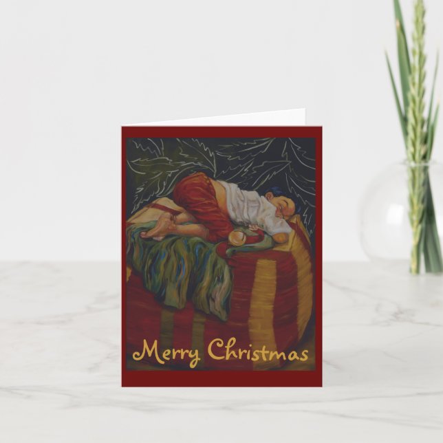 Wart für Santa Feiertagskarte (Vorderseite)