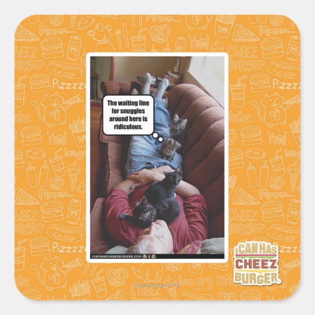 Wart für Schnecken Quadratischer Aufkleber (Vorderseite)