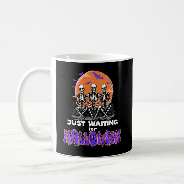 Wart Halloween, Countdown Spooky Skeleton Kaffeetasse (Links)