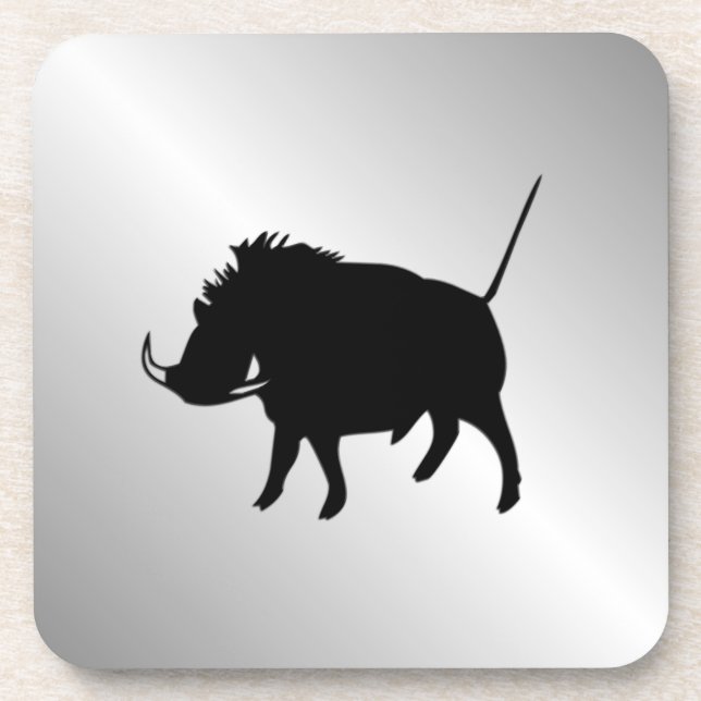 Wart Hog Silver Getränkeuntersetzer (Vorderseite)