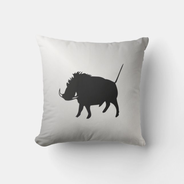 Wart Hog Silver Kissen Für Draußen (Vorderseite)