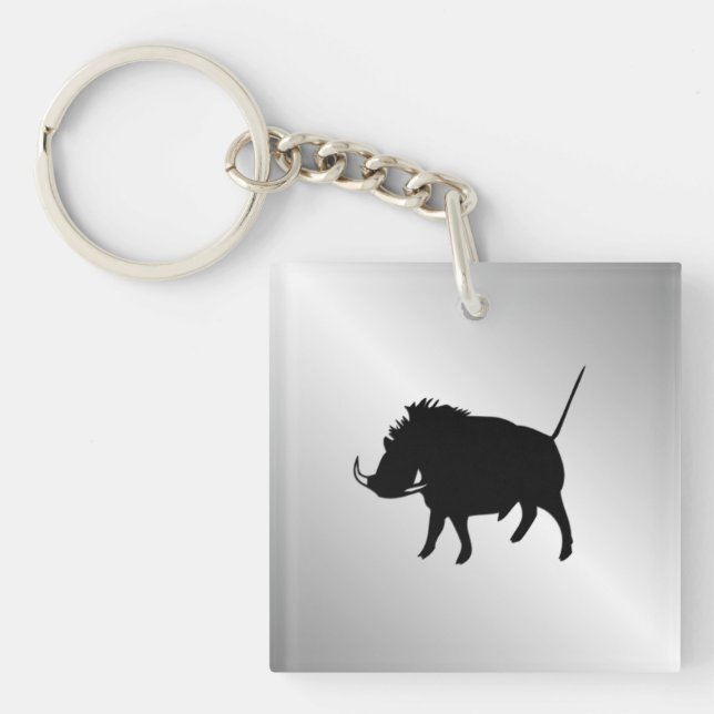 Wart Hog Silver Schlüsselanhänger (Vorderseite)
