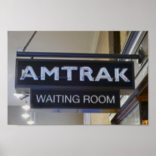 Wart-Raum für den Personenzug Poster