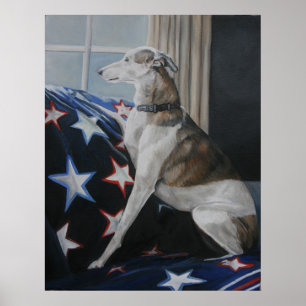 Wart Whippet Dog Art Poster