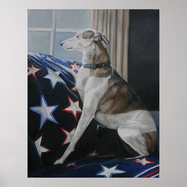 Wart Whippet Dog Art Poster (Vorne)