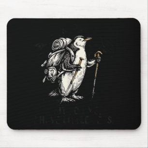 Warte auf den kleinen Bein-Pinguin beim Wandern Lu Mousepad